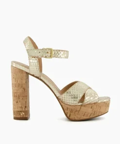 Best Sale Jealous - Gold Block Heeled Sandals