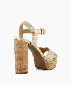 Best Sale Jealous - Gold Block Heeled Sandals