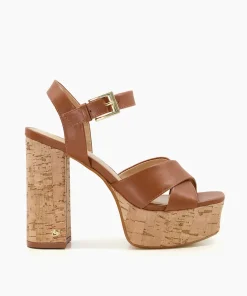 Shop Jealous - Tan Block Heeled Sandals