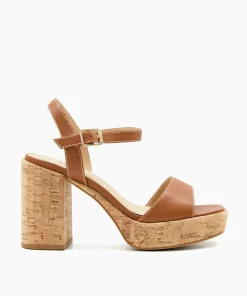 Discount Jodi - Tan Block Heeled Sandals