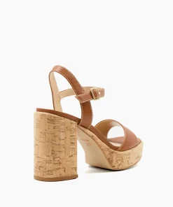 Discount Jodi - Tan Block Heeled Sandals