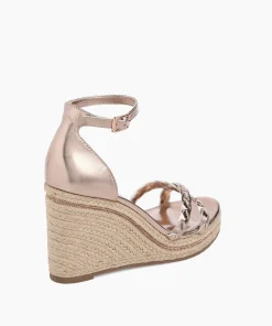 Cheap Khai - Rose Gold Wedge Sandals