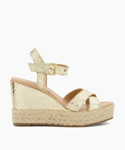 Fashion Kind - Gold Wedge Sandals