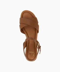 Outlet Linnie - Dark Tan Wedge Sandals