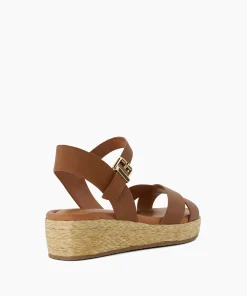 Outlet Linnie - Dark Tan Wedge Sandals