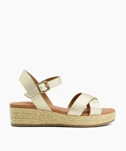 Hot Linnie - Gold Wedge Sandals