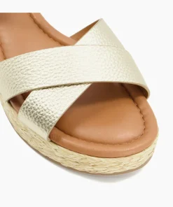 Hot Linnie - Gold Wedge Sandals
