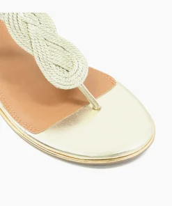 Best Sale Logics - Gold Flat Sandals