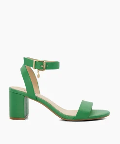 Cheap Memee - Green Block Heeled Sandals
