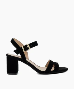 Cheap Merisa - Black Block Heeled Sandals