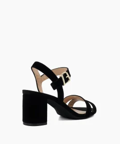 Cheap Merisa - Black Block Heeled Sandals