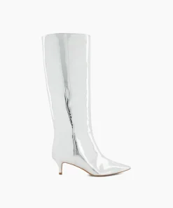 Flash Sale Smooth - Silver Knee High Boots