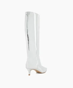 Flash Sale Smooth - Silver Knee High Boots